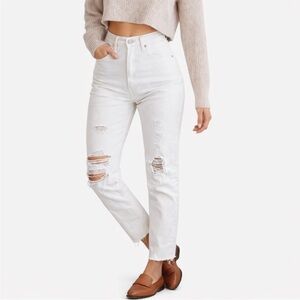 Levi's 501's White Distressed Jeans